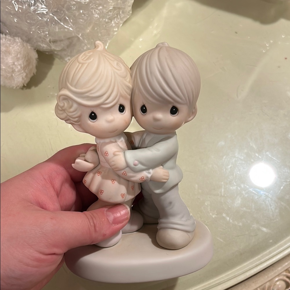 Precious Moments Cream and Gray Decor Accent